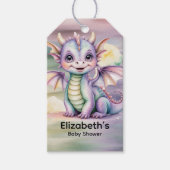 Cute Fantasy Dragon Baby Shower Thank You ギフトタグ (正面)