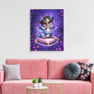 Cute Fantasy Dragon Canvas Wall Art キャンバスプリント