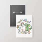 Cute Fantasy Friends – Birthday Button for Kids 缶バッジ (正面/裏面)