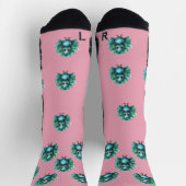 Cute Fantasy whimsical Blue Peacock,Crew Socks ソックス (上部)