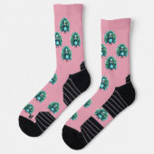 Cute Fantasy whimsical Blue Peacock,Crew Socks ソックス (左)