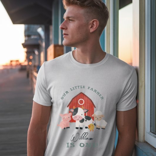 Cute Farm Animal Kids Birthday Parent Dad Tシャツ