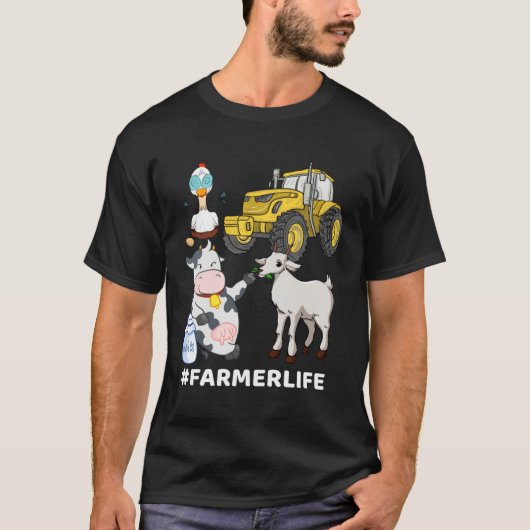 Cute Farm Animals And Tractor  Farmer & Farming Tシャツ (正面)