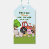 Cute Farm animals Baby Shower ギフトタグ (正面)