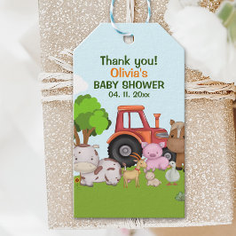Cute Farm animals Baby Shower ギフトタグ