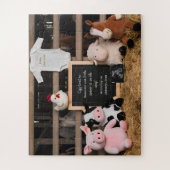 Cute Farm Animals Digital Pregnancy Announcement  ジグソーパズル (縦)