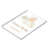 Cute Farm Barn Baby Shower Guest Book ノートブック (左側)