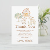 Cute Farm Barn Birthday サンキューカード (スタンド正面)