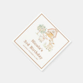 Cute Farm Barn Cows Birthday スタンダードカクテルナプキン (角)