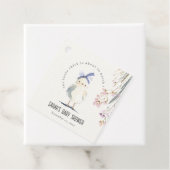 Cute Farm Chick Watercolor Floral Baby Shower フェイバータグ (インサイチュ)
