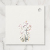 Cute Farm Chick Watercolor Floral Baby Shower フェイバータグ (裏面)