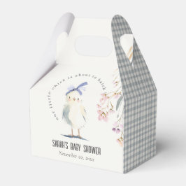 Cute Farm Chick Watercolor Floral Baby Shower フェイバーボックス