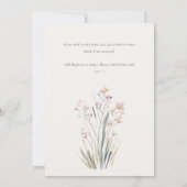 Cute Farm Chick Watercolor Floral Baby Shower 招待状 (裏面)