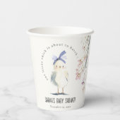 Cute Farm Chick Watercolor Floral Baby Shower 紙コップ (裏面)