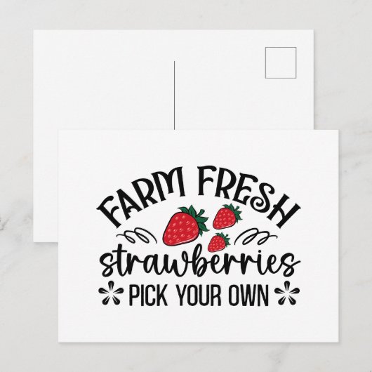 Cute Farm fresh strawberries  ポストカード (正面/裏面)