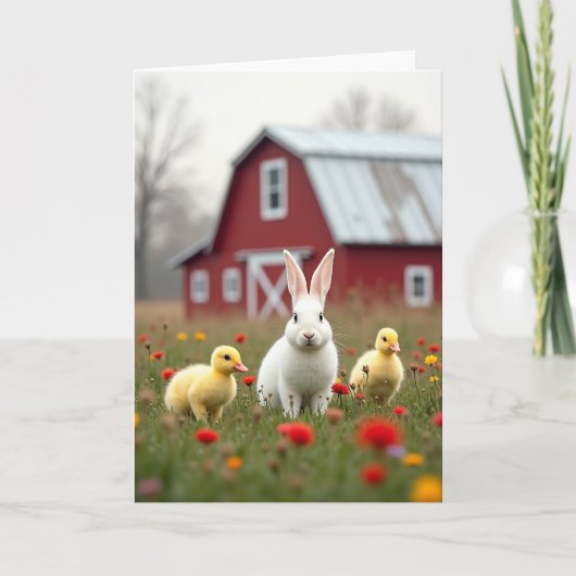 Cute Farm Friends Scene Card カード (正面)