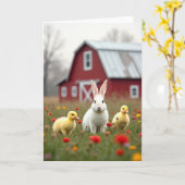 Cute Farm Friends Scene Card カード (黄色い花)