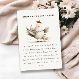 Cute Farm Mum and Baby Chick Books For Baby Shower エンクロージャーカード