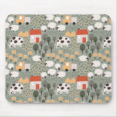 Cute Farm Scene Pattern マウスパッド (正面)