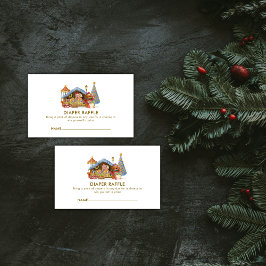 Cute Farmer Market Bear Diaper Raffle Baby Shower  エンクロージャーカード