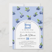 cute farmers market blueberry sweet baby shower 招待状 (正面)