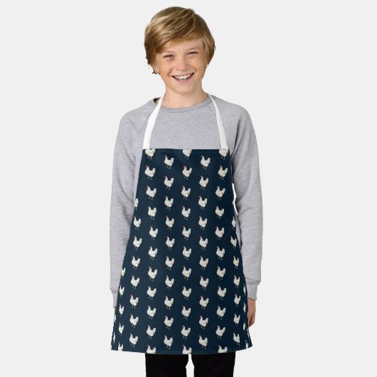 Cute Farmhouse Style Chicken Pattern Apron エプロン (着用した状態)