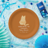 Cute Fat Orange Cat Baby Shower ペーパープレート (パーティー)