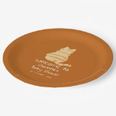 Cute Fat Orange Cat Baby Shower ペーパープレート (アングル)