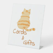 Cute Fat Orange Cat Baby Shower Cards & Gifts 台座サイン (正面)