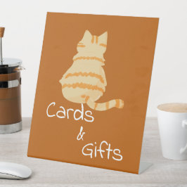 Cute Fat Orange Cat Baby Shower Cards & Gifts 台座サイン