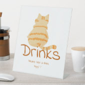 Cute Fat Orange Cat Baby Shower Drinks 台座サイン (インサイチュ)