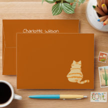 Cute Fat Orange Cat Baby Shower Envelope