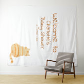 Cute Fat Orange Cat Baby Shower Photo Backdrop タペストリー (インサイチュ(横))