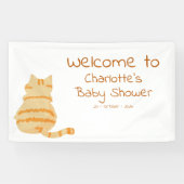 Cute Fat Orange Cat Baby Shower Welcome Banner 横断幕 (横)
