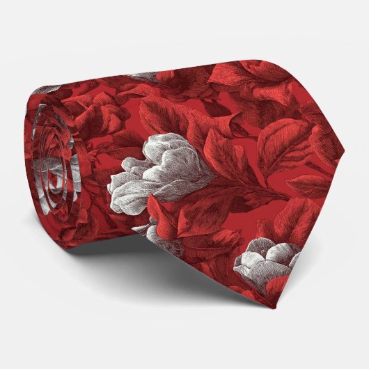 Cute Fathers Day Gardenias Flower ネクタイ (ロール)