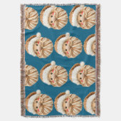 Cute Faux Yarn Christmas Santa crochet  スローブランケット (正面縦)