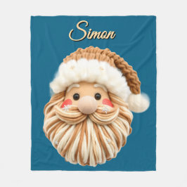 Cute Faux Yarn Christmas Santa crochet  フリースブランケット