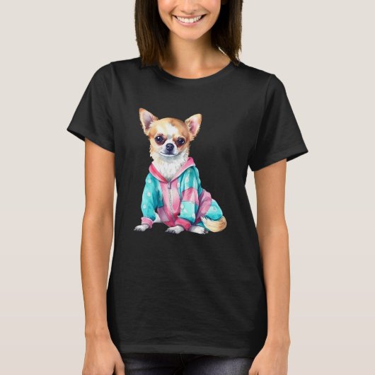Cute Fawn Chihuahua Puppy Portrait 2 Tシャツ (正面)