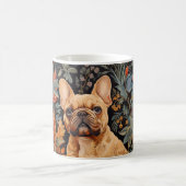 Cute Fawn Coated French Bulldog in a Garden コーヒーマグカップ (中央)