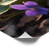 Cute February Hedgehog with Amethyst Heart ポスター (コーナー)