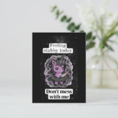 Cute Feeling Stabby Purple Unicorn Don't Mess With ポストカード (スタンド正面)