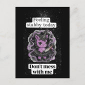 Cute Feeling Stabby Purple Unicorn Don't Mess With ポストカード (正面)