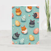 Cute Feline Hatching Pattern Card カード (正面)
