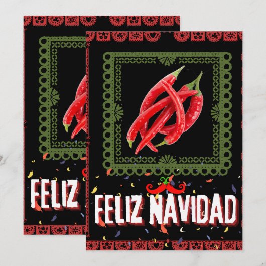 Cute feliz navidad christmas シーズンカード (正面/裏面)