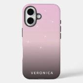 Cute Feminine Pink Black Ombre Personalized Case-Mate iPhoneケース (裏面)