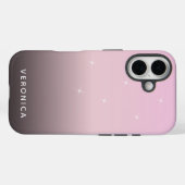 Cute Feminine Pink Black Ombre Personalized Case-Mate iPhoneケース (裏面 (横))