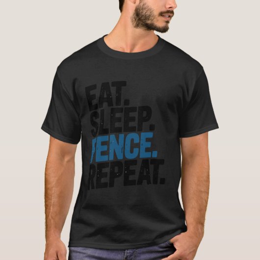 Cute Fencer Fencing Sport Repeat Tシャツ (正面)