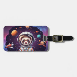 Cute Ferret Astronaut in Space ラゲッジタグ