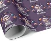 Cute Ferret Astronaut in Space  ラッピングペーパー (ロールコーナー)