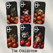 Cute Ferret Baby Animal Peeking Fruit Initials Case-Mate iPhoneケース